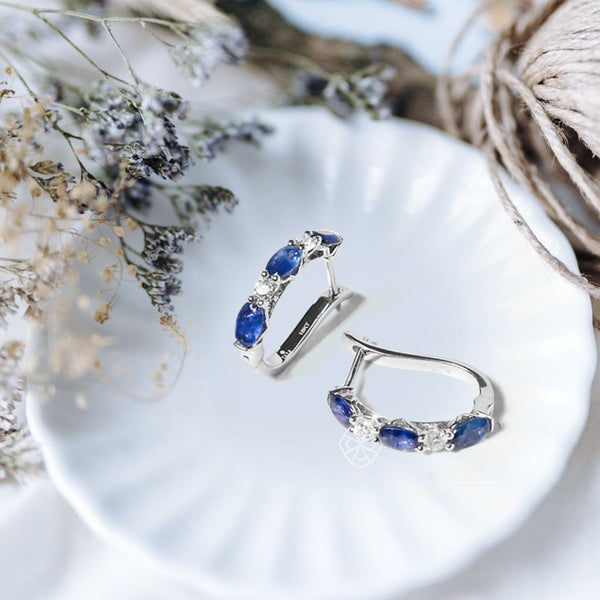 Azure Sapphire Hoops image 0