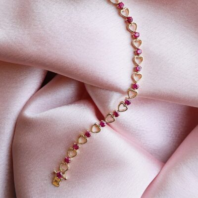 Ira Ruby Heart Bracelet