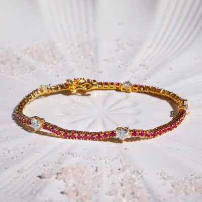 Lisa Heart Ruby Bracelet