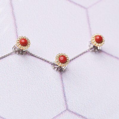 Zain Coral Diamond Buttons