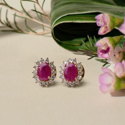 Zahab Diamond Ruby Earrings