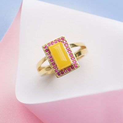 Falak Amber Ruby Ring