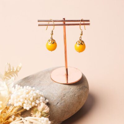 Yellow-amber-earrings