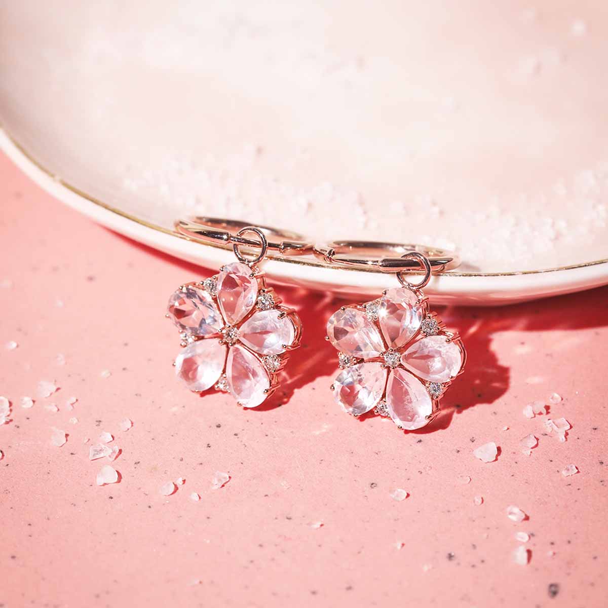 Rose Quartz Earrings 2