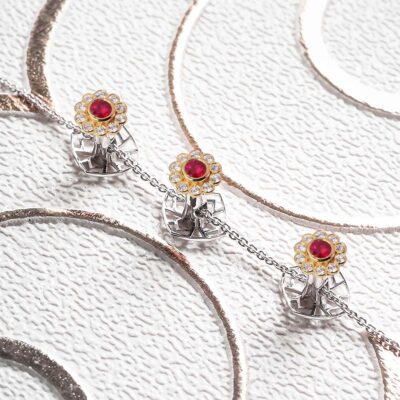 Aryan Ruby Flower Buttons