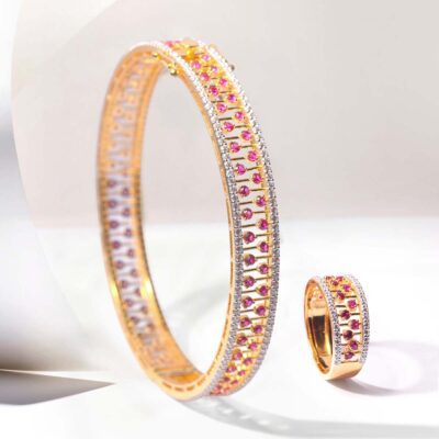 Saba Ruby Diamond Openable Bangle