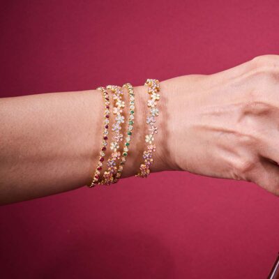 Floral Enamel Bangle