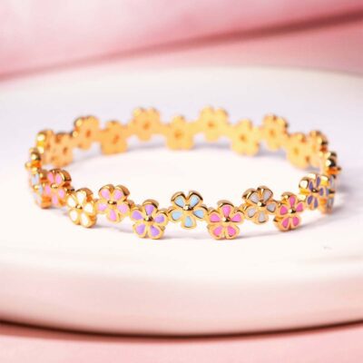 Floral Enamel Bangle